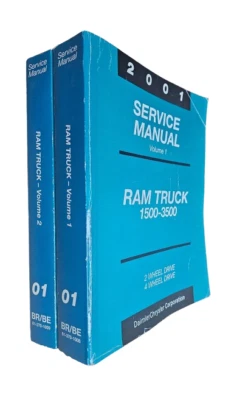Camión RAM 1500-3500 Manual de Servicio 2001 - Juego de 2 volúmenes - BR/BE 81-370-1008/9 Foto 1 de 4