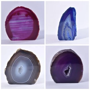 AGATE Geode Slab Polished Cut Base Freestanding Agate Crystal Healing Brazil - Picture 1 of 61