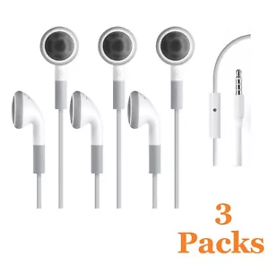 3 Pack Earphone with Microphone for iPhone iPod Classic 1 2 3 4 5 6 Generation - Picture 1 of 1