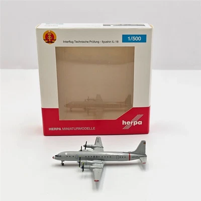 Herpa Wings 1/500 Interflug Airlines IL-18 DDR-STP Aircraft Model 533331 - Image 1 of 4