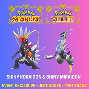 Pokemon Scarlet & Violet SHINY KORAIDON & MIRAIDON Lv 100 TRADE GameStop Event - Picture 1 of 1