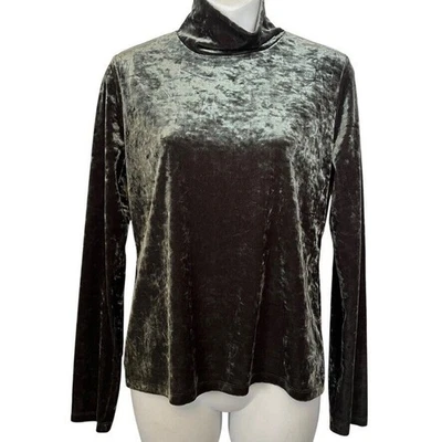 Top caprichoso manga larga cuello falso elástico terciopelo aplastado Lou & Grey para mujer M Foto 1 de 4