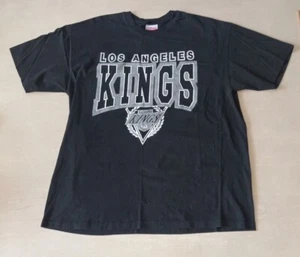 T-shirt vintage Hanes punto singolo Los Angeles LA KINGS logo NHL - uomo XL - Foto 1 di 9