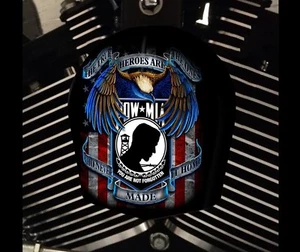 Harley Davidson Custom Horn cover Touring Dyna Softail Sportster M8 POW MIA - Picture 1 of 1