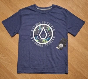 NEW Volcom Stone True To This Boys Youth Size L 14 Navy Heather Gray Shirt NWT - Picture 1 of 4