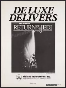 RETURN OF THE JEDI / De Luxe Labs - Original 1983 Trade AD / ADVERT _ Star Wars - Picture 1 of 1