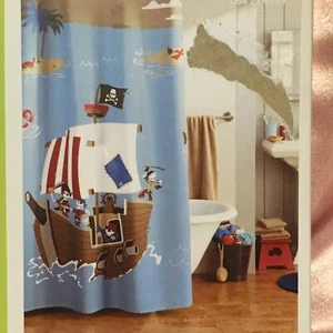 Circo Pirate Ship Shower Curtain Fabric 72x72- Brand New - Picture 1 of 6