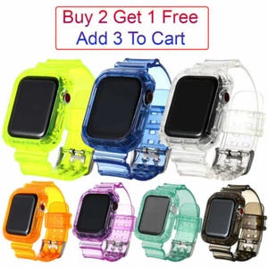 Silicone TPU Sport Watch Band Strap For Apple Watch Series 6/5/4/3/2/1 iwatch SE - Picture 1 of 16