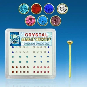 Nasenpiercing,Nasenstecker,Nasenring,Nasenschmuck,925 Silber, vergoldet, n50 - Picture 1 of 8