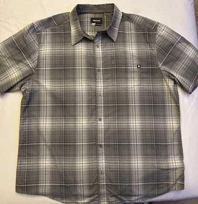 Camisa Marmot Para Hombres XXL Abotonada Manga Corta Gris Negra A Cuadros Aire Libre Senderismo Foto 1 de 4