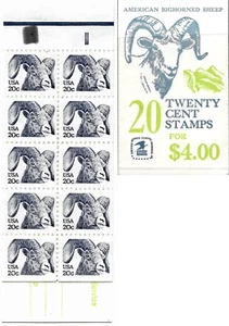 [OOS] US #BK242 MNH Booklet 1982 Bighorn Sheep Ovis canadensis [Plate #2][1949a] - Picture 1 of 1