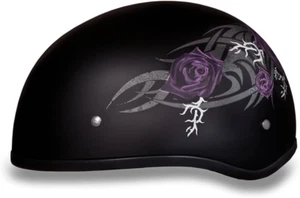 Half Skull Cap Motorcycle Helmet – DOT Approved [Graphics]… - Picture 1 of 8
