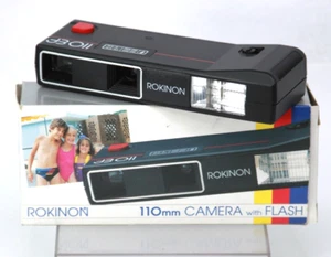 Vintage ROKINON 110mm Camera W Flash 110 EF In Box - Tested - Picture 1 of 8