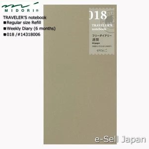 MIDORI TRAVELER'S notebook Regular size Refill / Weekly diary 018 #14318006 - Picture 1 of 2