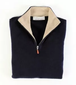 Brunello Cucinelli 100% Cashmere 1/2 Zip Sweater - Blue - S/M - $1350 Retail - Picture 1 of 19
