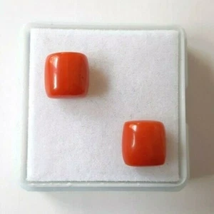 PAAR AAA+ Qualität schöne quadratische Form italienische Meereskoralle lose Edelsteine. - Bild 1 von 6