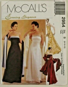 McCall's 2954 Misses Evening Elegance Formal Dress Stole Sewing Pattern 8-10-12 - Picture 1 of 2