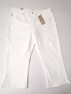 Levis Classic Capris Mujer Denim Blanco Bordado Tiro Medio Talla W33 Nuevo con Etiquetas - Imagen 1 de 10