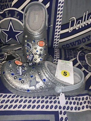 DALLAS COWBOYS Para mujeres Niñas Cocodrilo Zapatos Personalizados Brillo Estrás Talla 5 Adolescente Foto 1 de 4