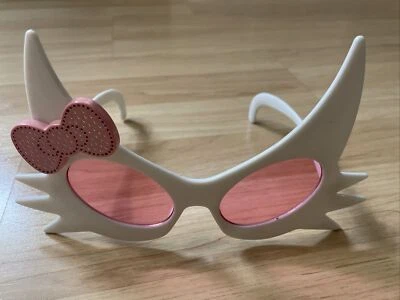 Gafas Disfraz Pretty Kitty Adulto: Blanco y Rosa Talla Única Foto 1 de 4