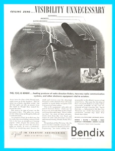 1944 Segunda Guerra Mundial Bendix radiocomunicación avión bombardero anuncio impreso electrónica - Imagen 1 de 3