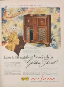 1946 RCA Victor Victrola Radio Phonograph Record Player Print Ad - Picture 1 of 1