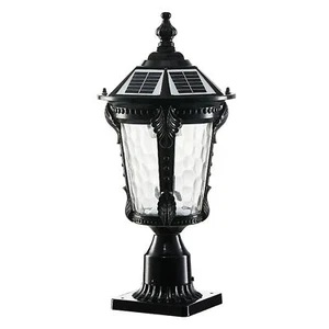 Solar Sockelleuchte schwarz Außenleuchte kabellos + Fernbedienung Gartenleuchte - Bild 1 von 9