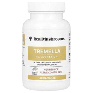 2 X Real Mushrooms, Tremella, Mushroom Extract Powder, 120 Capsules - Picture 1 of 2