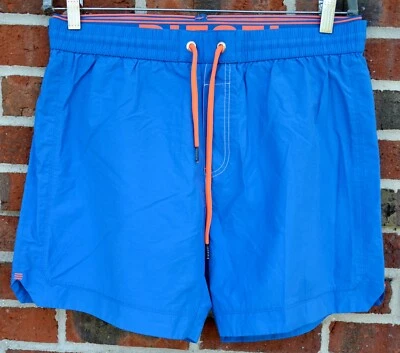 Diesel Ropa de Playa Calzoncillos Para Hombre Medianos (32) Azul Malla Forrados Cordón Playa Natación Foto 1 de 4
