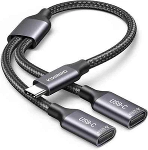 USB C Male to Two USB C Female Splitter Hub Cable for Type C Charger U.K-Fast - Picture 1 of 8