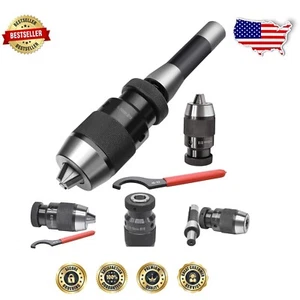 Portabrocas de precisión sin llave de alta resistencia vástago R8 de 1/32"-5/8" para profesionales - Imagen 1 de 9