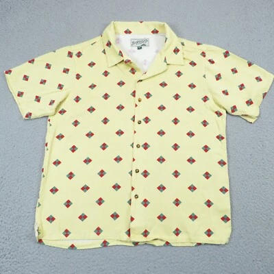 Camisa Bogey Niños Hombres Pequeña Amarilla Geométrica Retro Bowling Rockabilly Golf Botón Foto 1 de 4