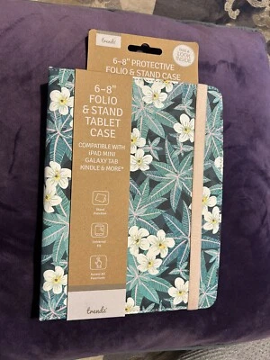 Trendz Folio Case for 6-8 Inch Tablet with Smart Flexible Stand & Floral Design - Image 1 of 3