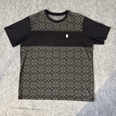 Authentic Coach Signature Logo Men's Black & Gray T-Shirt - Size XL - EPOC - Image 1 of 4