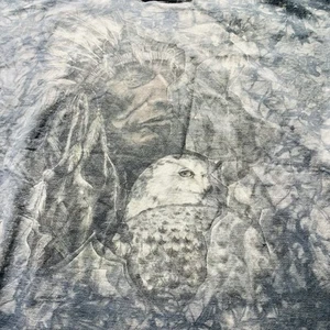 T-shirt vintage The Mountain grafica uomo XL nativi americani gufo ricordato mimetica - Foto 1 di 11