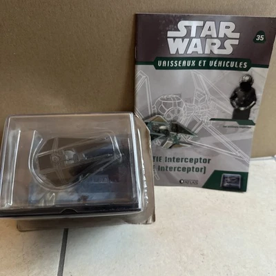 Figurine Vaisseau Star Wars Atlas 2008 Le Tie Interceptor Droïde Avec Fascicule - Photo 1/4