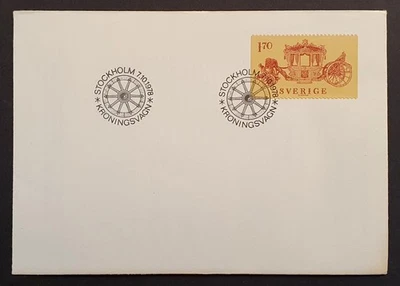 Sweden stamps 1978 Coronation Carriage first day cover - Image 1 of 2