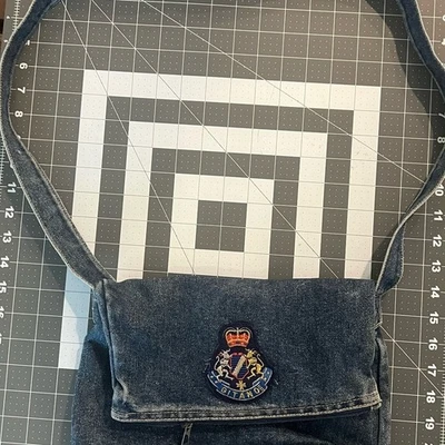 Monedero vintage años 90 Gitano azul jean/denim con parche bordado A 25030 Foto 1 de 3