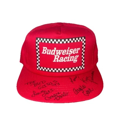 Vintage Budweiser Racing NASCAR Hat Cap 90s Signed By “The Bud Girls” 1993 NWOT - Image 1 of 4