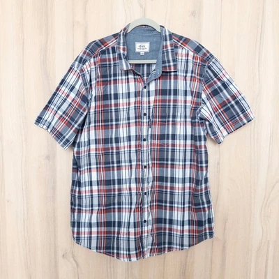 Y2K Ecko Unltd Mens Button Down Plaid Shirt Sz XXL Blue Red Plaid Casual Skater - Image 1 of 4