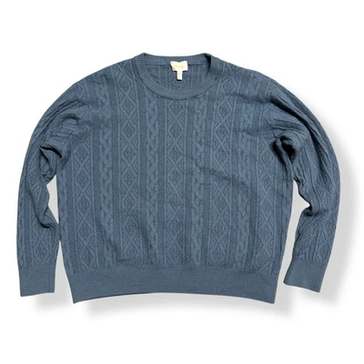 BRIONI Mens Sweater Blue M 100% Wool Textured Crew Neck Geometric - Image 1 of 4