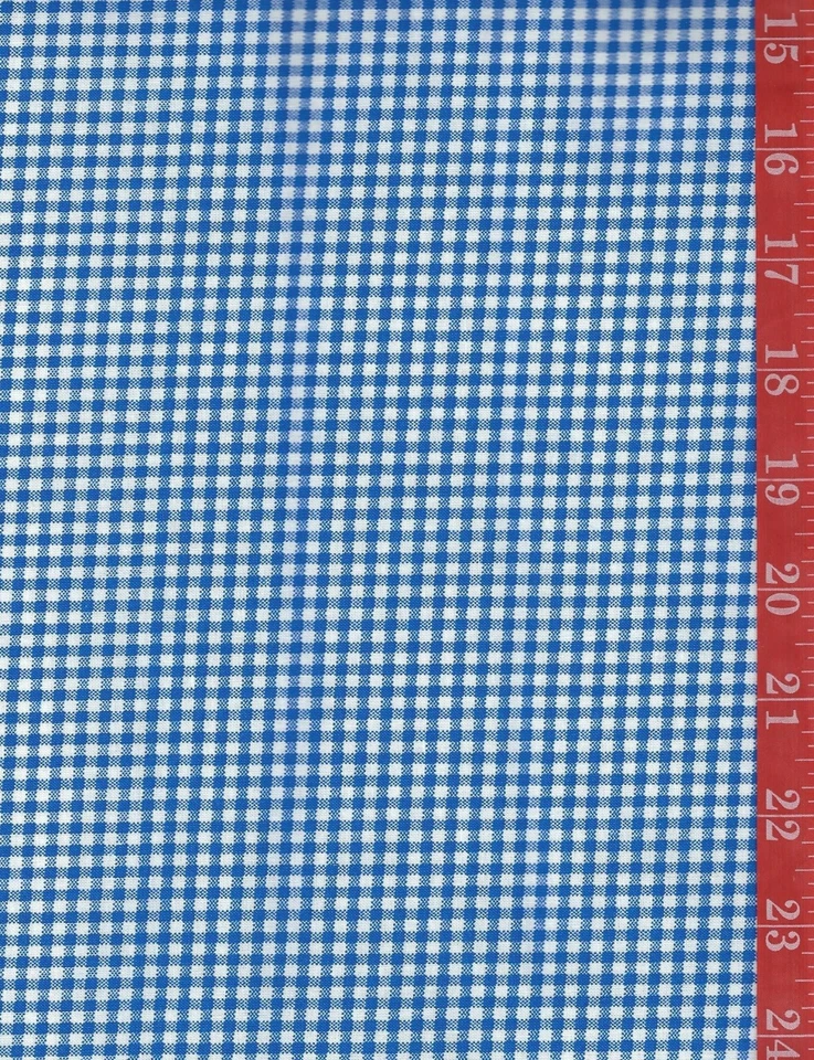 BLUE small check COTTON fabric DOLL CLOTHES quilt-craft-sew sold by the 1/2 YD