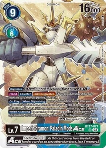 Imperialdramon: Paladin Mode ACE Alternate Art - BT17-077 NM - Digimon TCG - Bild 1 von 1