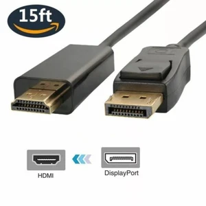 15FT Display port to HDMI Displayport DP to HDMI Cable Adapter Port to hdmi cord - Picture 1 of 4