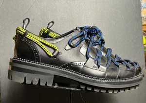 Men's DSQUARED2 Italy Black Leather W/Kevlar Alpine Rope Zip Oxford Sz. 43/9.5 - Picture 1 of 12
