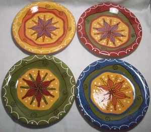 Pier 1 Multicolor Starburst: 4 Platos de Ensalada Ironstone: EXCELENTE: SIN PRECIO BASE - Imagen 1 de 2