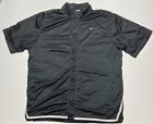 Vintage Nike Mens Black Basketball Warm Up Short Sleeve Jacket Snap Button 2XL