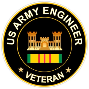 US Army Engineer Veteran Bumper Sticker Military Vinyl Soldier Decal 5" - Bild 1 von 3