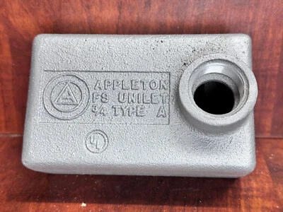 Appleton FSA-1-75 3/4" Caja de Dispositivos de Aluminio 1-Hub B 1-Ganga Salida Unilet Conduct Foto 1 de 3