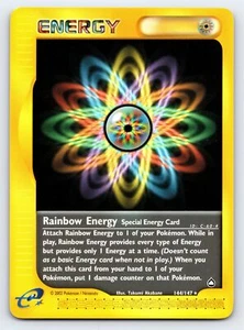 Tarjeta Pokémon Rainbow Energy 144/147 rara Aquapolis - casi nueva - Imagen 1 de 2